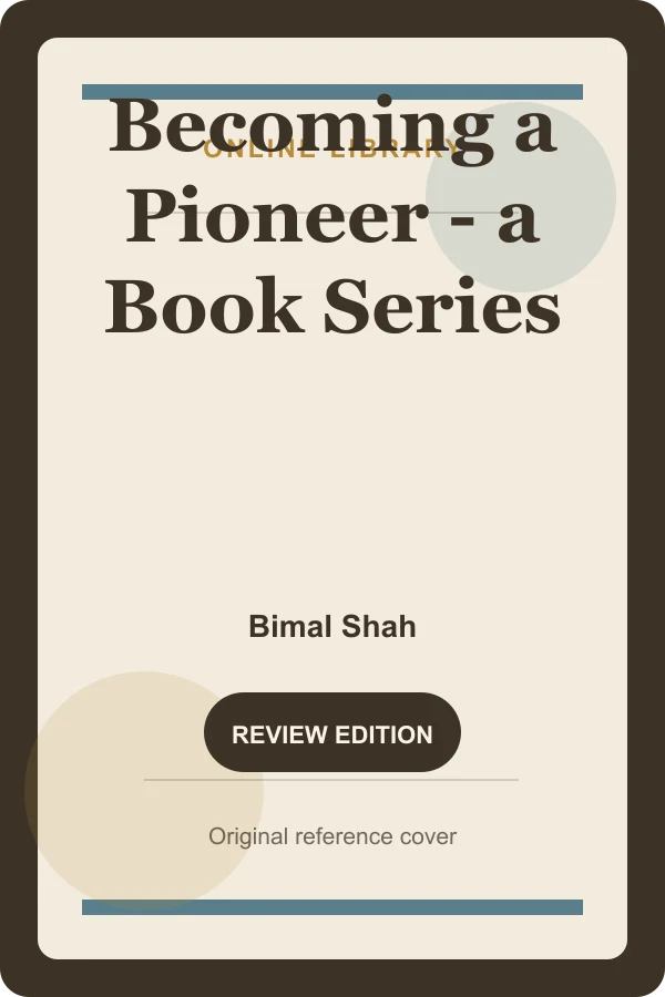 Original Online Library reference cover for Becoming a Pioneer - a Book Series