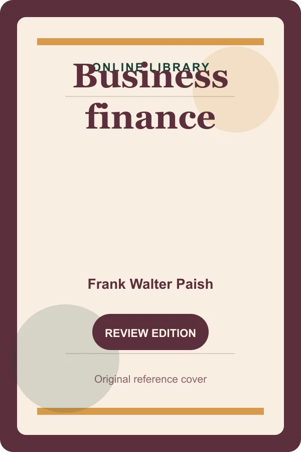 Original Online Library reference cover for Business finance