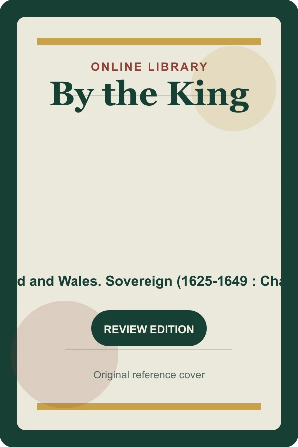 Original Online Library reference cover for By the King