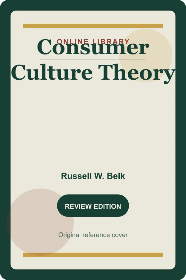 Original UtoRead.Com reference cover for Consumer Culture Theory