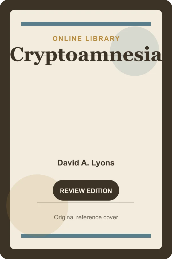 Original Online Library reference cover for Cryptoamnesia