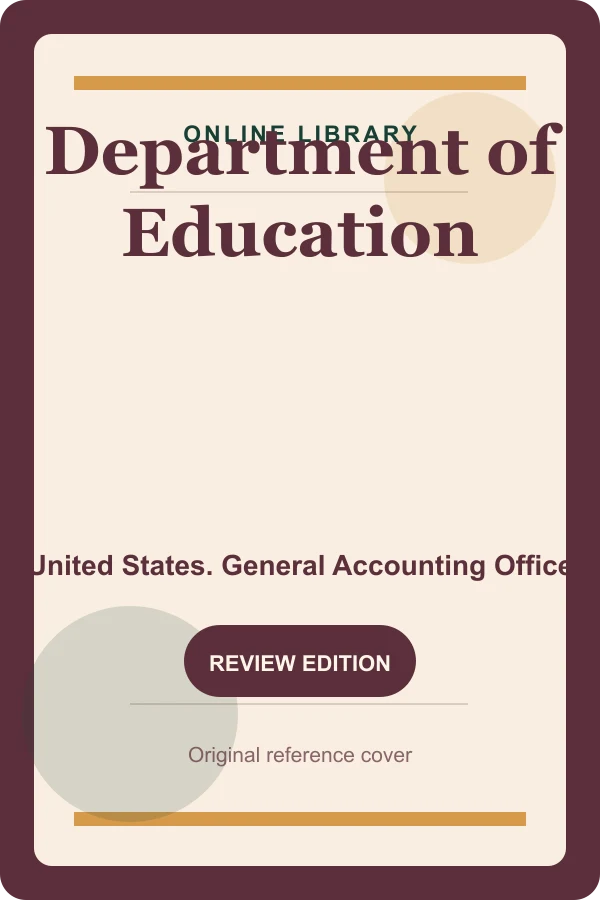 Original Online Library reference cover for Department of Education