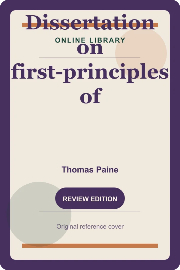 Original UtoRead.Com reference cover for Dissertation on first-principles of government