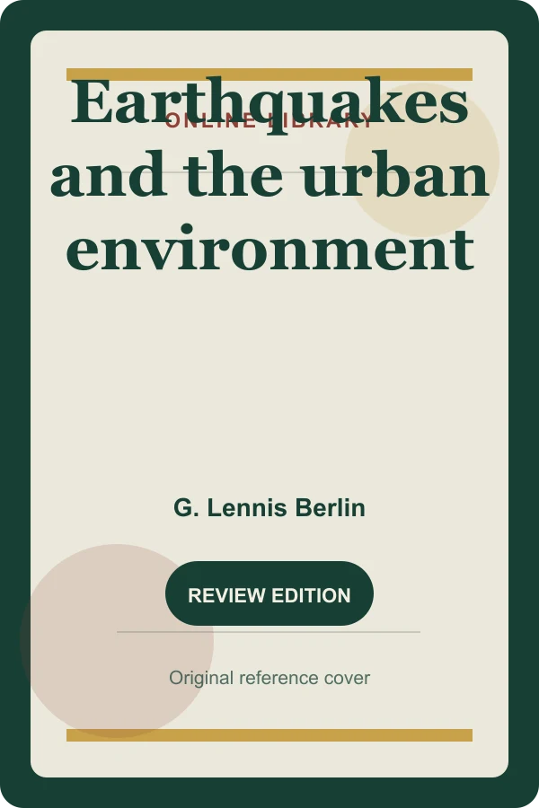 Original Online Library reference cover for Earthquakes and the urban environment