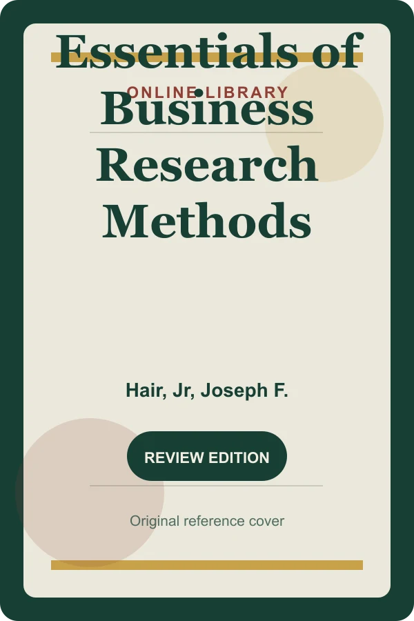 Original Online Library reference cover for Essentials of Business Research Methods