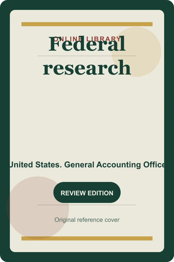 Original Online Library reference cover for Federal research