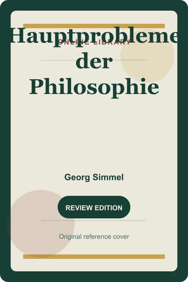 Original UtoRead.Com reference cover for Hauptprobleme der Philosophie