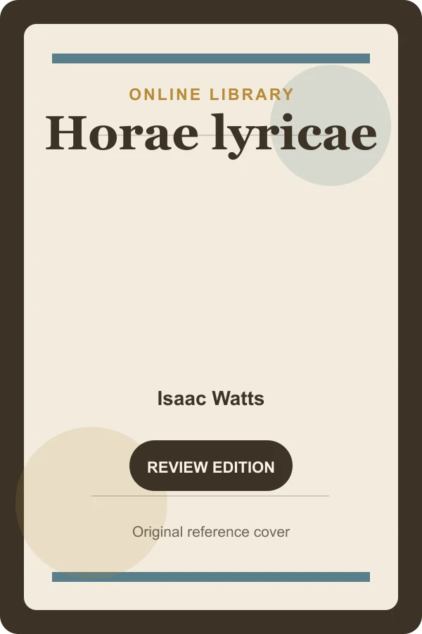 Original Online Library reference cover for Horae lyricae