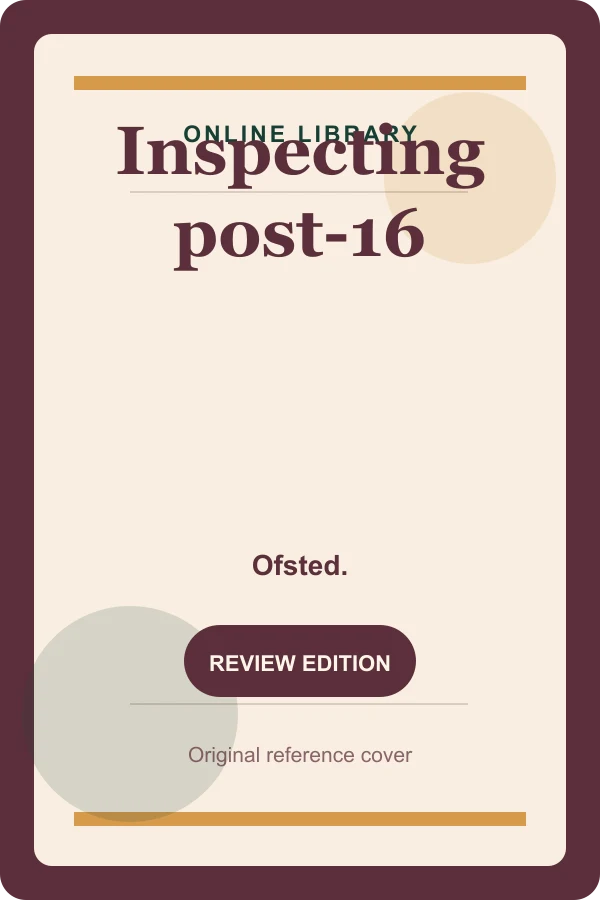 Original Online Library reference cover for Inspecting post-16