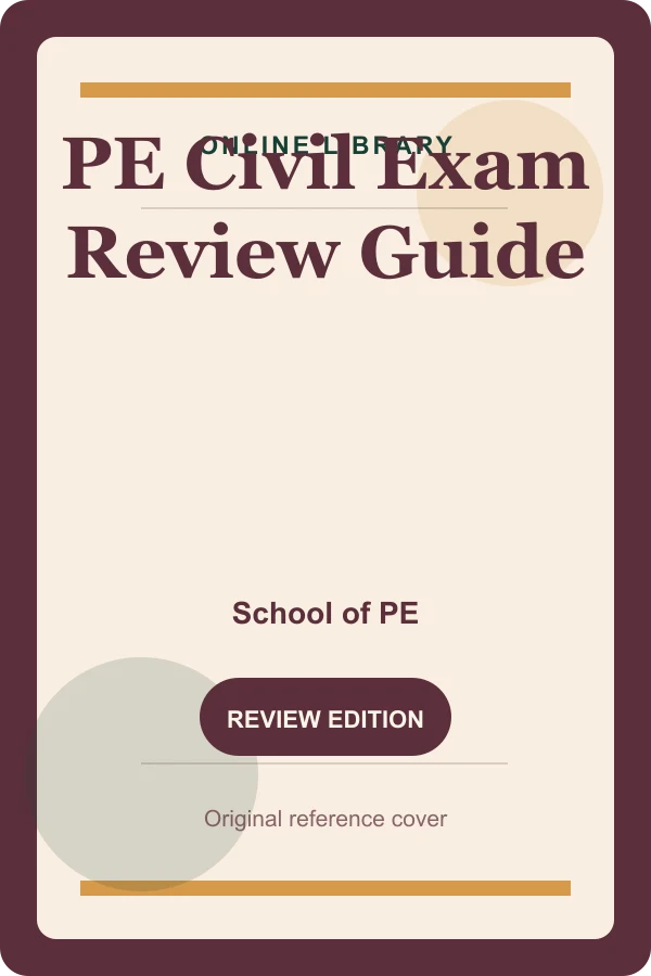 Original Online Library reference cover for PE Civil Exam Review Guide