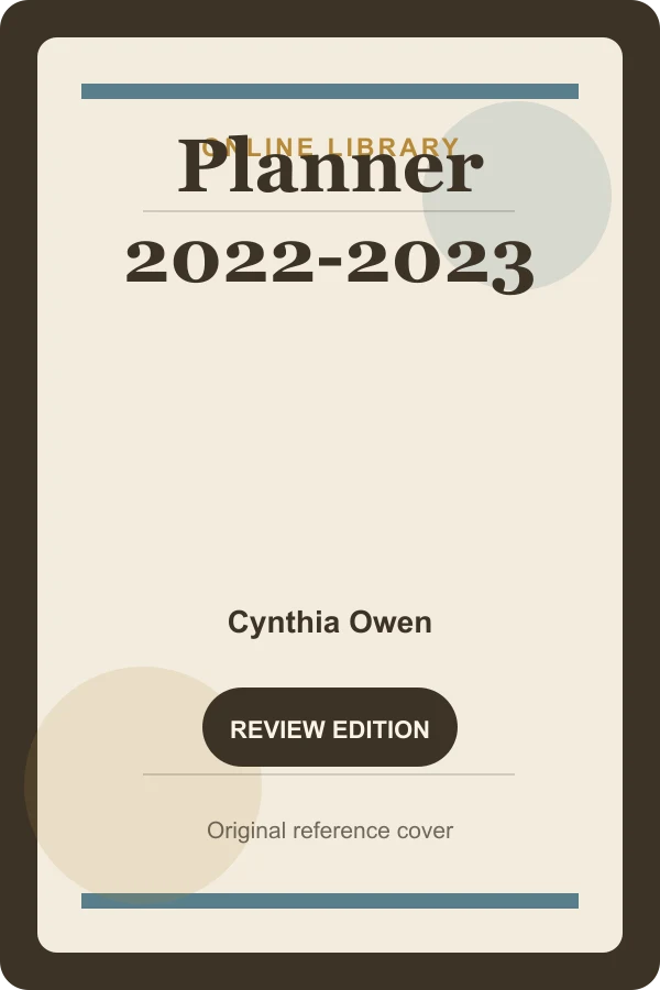 Original UtoRead.Com reference cover for Planner 2022-2023