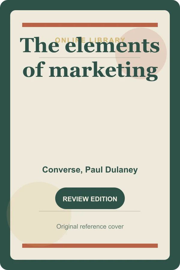 Original UtoRead.Com reference cover for The elements of marketing